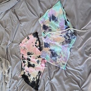 Forever 21 tie die shorts size large 2 pair bundle